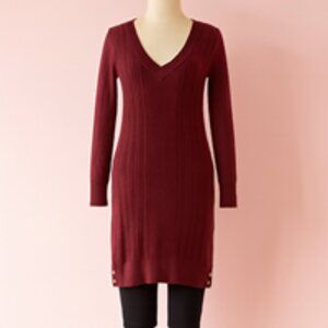 Tommy Hilfiger Deep Red Long Sleeve Dress